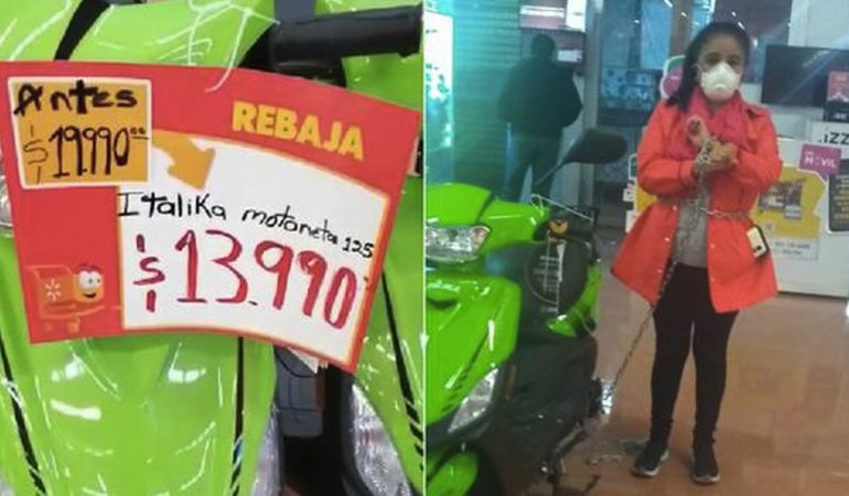 Se encadena para que le vendan moto en 14 pesos, ¡se equivocaron en precio!